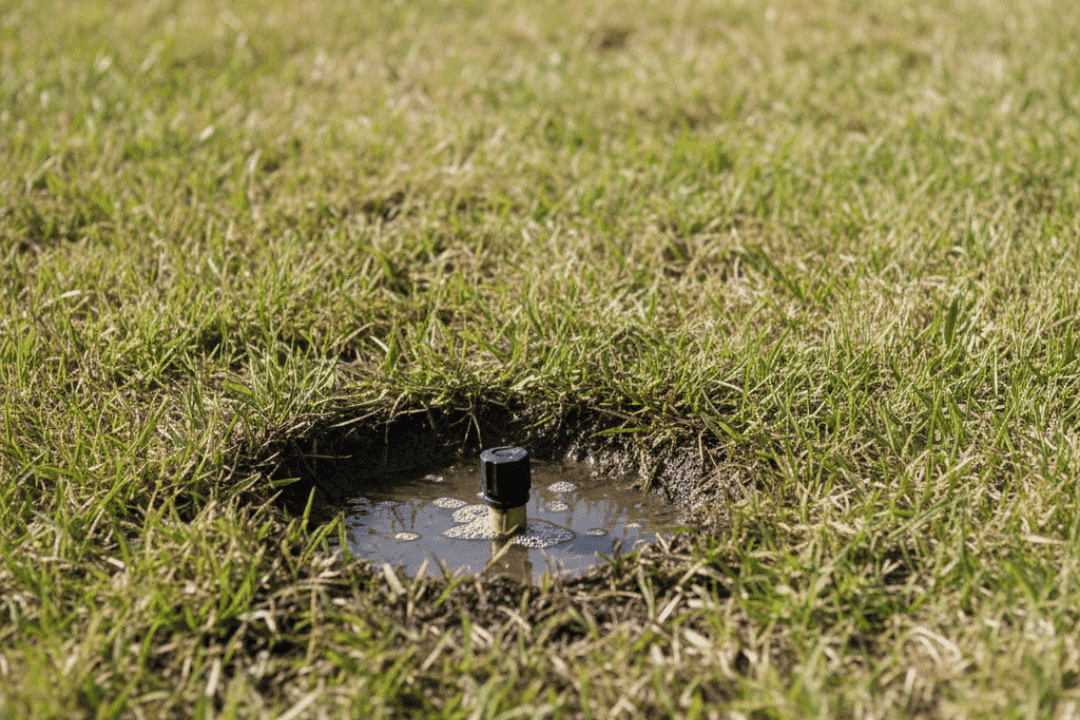 sprinkler system inspection identifying uneven watering